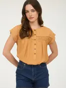 Wilson Eyelet Trim Short Sleeve - Apricot