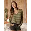 Stevie Striped Drop Shoulder Long Sleeve - Olive