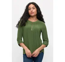 Ity Pleat Square Ring Zipper Shirt - Cedar Green