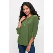 Ity Pleat Square Ring Zipper Shirt - Cedar Green