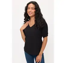 Candie Crepe  Smocking Blouse - Black