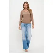 Benna Classic V Neck Ribbed Sweater - Mocha Benna Classic V Neck Ribbed Sweater - Mocha