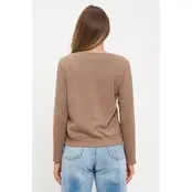 Benna Classic V Neck Ribbed Sweater - Mocha Benna Classic V Neck Ribbed Sweater - Mocha