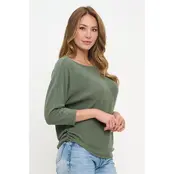 Bella Rib Brushed  Dolman Top - Dusty Olive