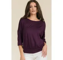 Beau Square Ring  Dolman Top - Plum