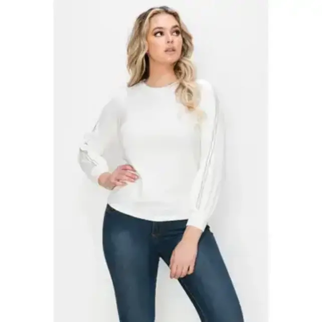 Hotfix Embellished Sweater - Ivory