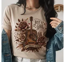 Just A Girl Tee - Tan