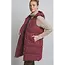 Hooded Long Quilted Puffer Vest - Burgundy