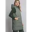 Hooded Long Quilted Puffer Vest - Olive