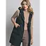 Hooded Long Quilted Puffer Vest - Black