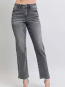 Rhinestone Straight Leg Jean - Gray