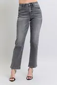 Rhinestone Straight Leg Jean - Gray
