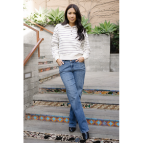 Samantha V-Front Straight Jeans