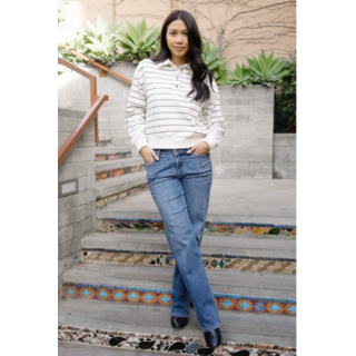 Samantha V-Front Straight Jeans