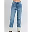 Connie High Waisted Shearling Cuff Straight Jeans