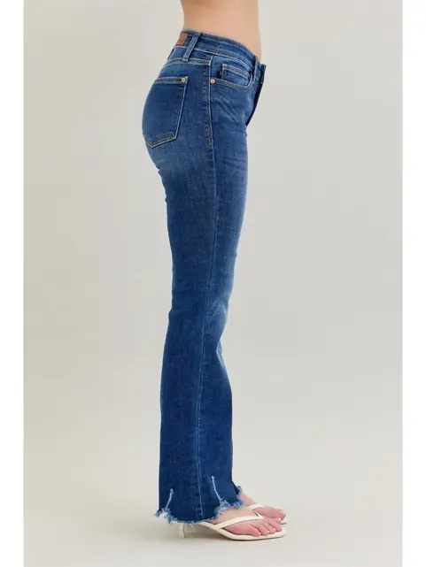 Natalie Distressed Hem Bootcut Jeans
