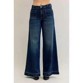 Emily Palazzo Front Patch Jeans