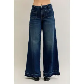 Emily Palazzo Front Patch Jeans