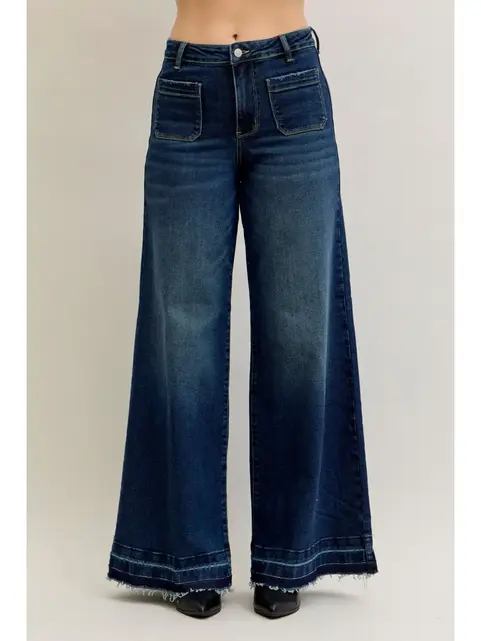 Emily Palazzo Front Patch Jeans