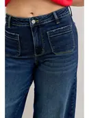 Emily Palazzo Front Patch Jeans