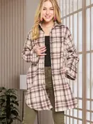 Leah Button Down Shacket - Pink Leah Button Down Shacket - Pink