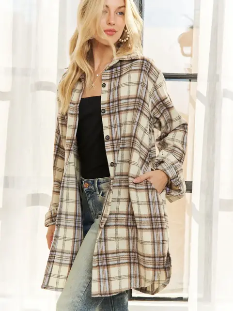 Leah Button Down Shacket - Cream Leah Button Down Shacket - Cream