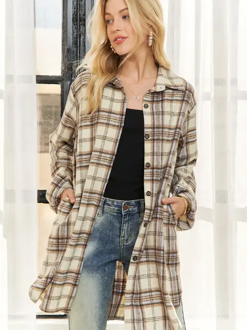 Leah Button Down Shacket - Cream Leah Button Down Shacket - Cream