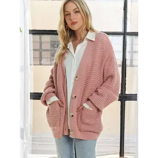 Ruby Button Down Cardigan - Mauve