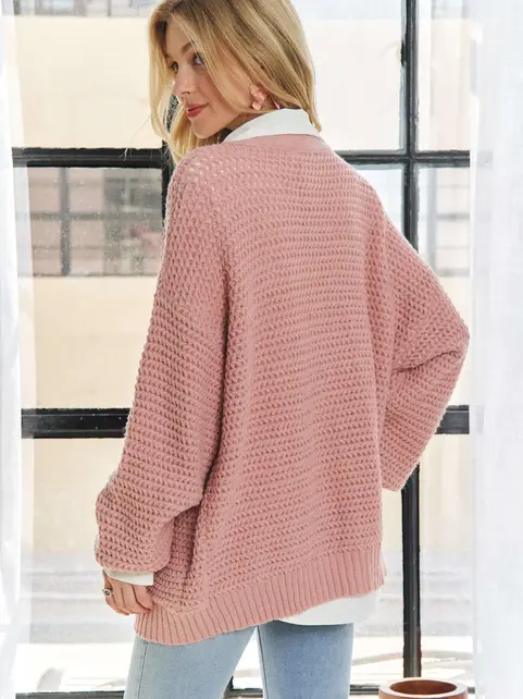 Ruby Button Down Cardigan - Mauve Ruby Button Down Cardigan - Mauve