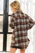 Rylee Plaid Button Down Shirt - Brown