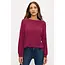 Miru Rib Button Shoulder Sweater - Raspberry