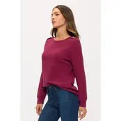 Miru Rib Button Shoulder Sweater - Raspberry