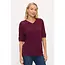 Mara Rib Knit Button Side Sweater - Beet Red