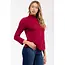 Rana Fitted Mockneck Long Sleeve Top - Ruby Red
