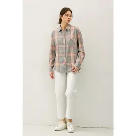 Karter Plaid Shirt - Dusty Coral