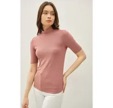 Clarke Mockneck Knit Top - Mauve