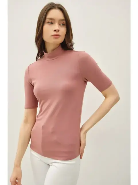 Clarke Mockneck Knit Top - Mauve Clarke Mockneck Knit Top - Mauve