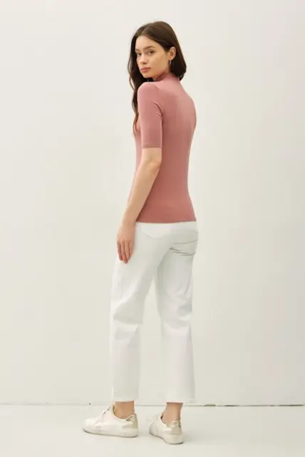 Clarke Mockneck Knit Top - Mauve Clarke Mockneck Knit Top - Mauve