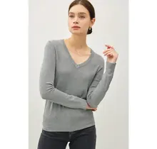 Moxie V-Neck Sweater - Grey