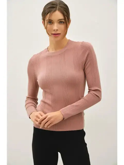 Flynn Knit Sweater - Dark Rose Flynn Knit Sweater - Dark Rose