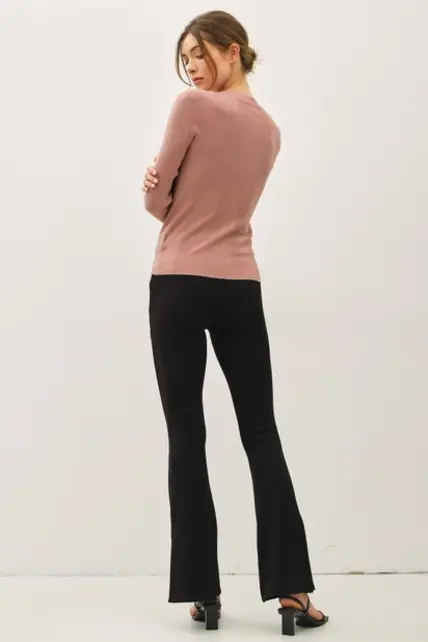 Flynn Knit Sweater - Dark Rose Flynn Knit Sweater - Dark Rose