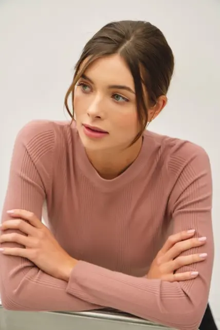 Flynn Knit Sweater - Dark Rose Flynn Knit Sweater - Dark Rose