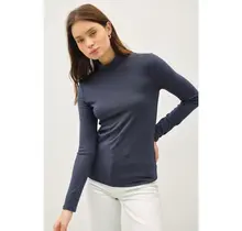 Colby Turtle Neck Knit Top - Eclipse