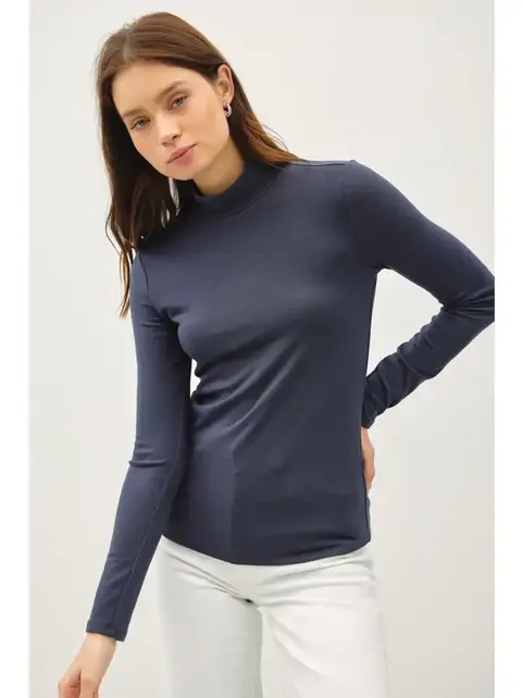 Colby Turtle Neck Knit Top - Eclipse Colby Turtle Neck Knit Top - Eclipse