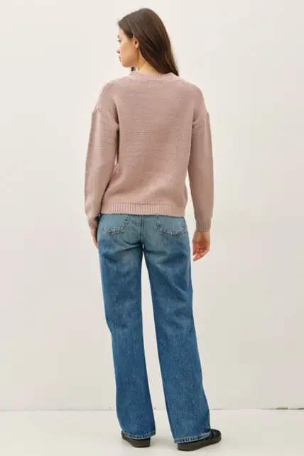 Fawn Cable Knit Sweater - Blush
