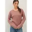 Jayne Cable Knit Crewneck Sweater- Red