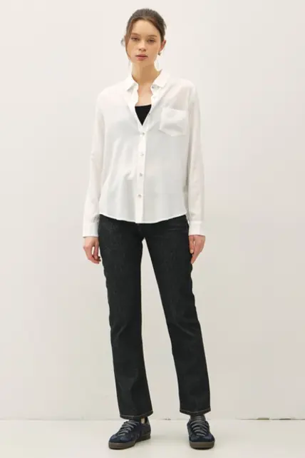 Bonnie Button Up Long Sleeve - White