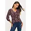 Eliza Floral Roll Tab Top - Black