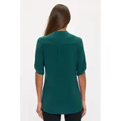 Ity Mandarin Half Placket Roll Tab Shirt - Hunter