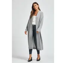 Alyssa Long  Cardigan - Grey